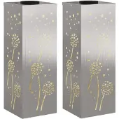 vidaXL Zonne LED Pad Licht 2 st Warmwit 18 x 18 x 50 cm