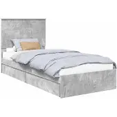 vidaXL Opbergbed met lade Beton Grijs 90 x 190 cm Bewerkt hout