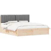 vidaXL Bedframe met Gevoerde Hoofdbord Lichtgrijs 180 x 200 cm