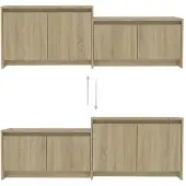 vidaXL - Tv-meubel - 146,5x35x50 - cm - bewerkt - hout - sonoma - eikenkleurig