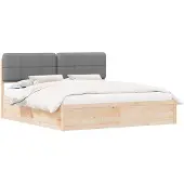 vidaXL Bedframe met Gevoerde Hoofdbord Lichtgrijs 200 x 200 cm