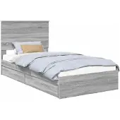 vidaXL Opbergbed Sonoma-grijs, 100 x 200 cm, houtvezel