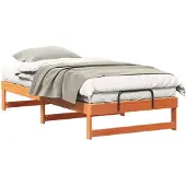 vidaXL Bedframe Bruin 75 x 190 cm Massief grenenhout