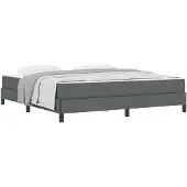 vidaXL Boxspring bed Donkergrijs 180 x 200 cm Stof