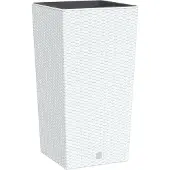 vidaXL Plantenbak met uitneembare bak rattan-look 21/49 L PP wit