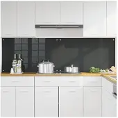 vidaXL Keukenachterwand 2 st Donkergrijs 100 x 60 cm gehard glas
