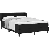 vidaXL Boxspringbed met hoofdeinde, zwart, 140 x 190 cm, gestoffeerd
