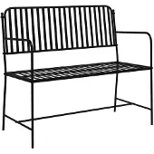 vidaXL Tuinbank 2 -Seater 103,5 x 51,5 x 90 cm Staal Zwart