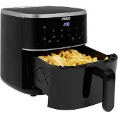 Princess Digitale Airfryer 182238 - 4 liter - PFAS vrij - Groot - Heteluchtfriteuse - Zwart - Digital Touchscreen - 8 Automatische Programma's - Inclusief in hoogte verstelbaar Grillrack