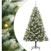 vidaXL Kunstmatige scharnierende Kerstboom met gevlochten sneeuw