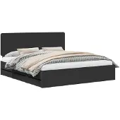 vidaXL Bedframe met lade met opslag Zwart 180 x 200 cm Ingenieurshout