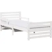 vidaXL Bedframe met uitklapbare matras met hoofdeinde Wit 80 x 200 cm