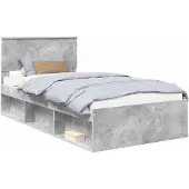 vidaXL Bedframe Betonnen Grijs 100 x 200 cm Massief grenenhout