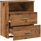 vidaXL Nachtkastje 50x32x60 cm bewerkt hout oud houtkleurig