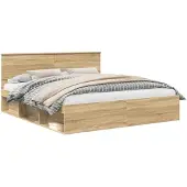 vidaXL Bedframe met hoofdeinde Sonoma 200 x 200 cm Bewerkt hout