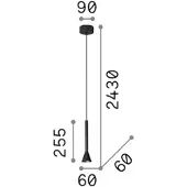 Ideal Lux Hanglamp Diesis, alu / grijs / zink, Woon-/ Eetkamer, metaal, Modern, hanglamp