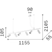 Ideal Lux Hanglamp Dynamite, messing / goud, Woon-/ Eetkamer, metaal, Modern, hanglamp