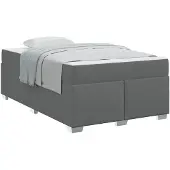 vidaXL Bedframe met matras Donkergrijs 120 x 190 cm Stof