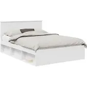 vidaXL Bedframe met hoofdeinde Wit 140 x 190 cm Massief grenenhout