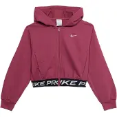 Nike Dri-FIT hoodie met rits over de hele lengte voor meisjes Pro Fleece - Rood - Kind, Rood