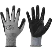 vidaXL Werkhandschoenen 24 pcs Grijs en Zwart 10 / xl Polyester