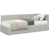 vidaXL Hoekbedframe met Matras 2 st Lichtgrijs 80 x 200 cm Fluweel