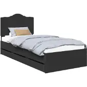 vidaXL Bedframe met lade met opslag Zwart 100 x 200 cm Ingenieurshout