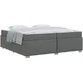 vidaXL bedframe met matras, donkergrijs, 200 x 200 cm, stof