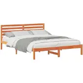 vidaXL Bedframe Wasbruin 160 x 210 cm Massief grenenhout