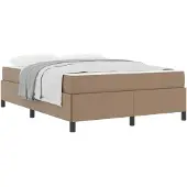 vidaXL Bedframe met matras Cappuccino 140 x 190 cm Stof