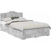 vidaXL Bedframe met lade Beton Grijs 135 x 190 cm Bewerkt hout