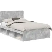 vidaXL Bedframe Betongrijs 120 x 200 cm Massief grenenhout