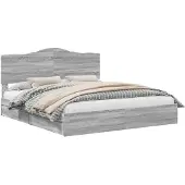 vidaXL Opbergbed met lade Grijs Sonoma 180 x 200 cm Bewerkt hout