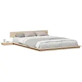 vidaXL Bedframe, bruin, 150 x 200 cm, hout