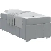 vidaXL Bedframe met matras Lichtgrijs 100 x 200 cm Stof