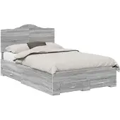 vidaXL Bedframe, grijze Sonoma kleur, 120 x 190 cm, houtvezel