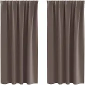 vidaXL Blackout Gordijnen met Ringen 2 st Donkerbruin 175 x 140 cm