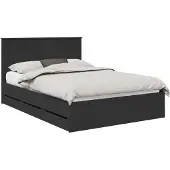 vidaXL Bedframe met lade met opslag Zwart 150 x 200 cm Ingenieurshout