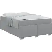 vidaXL Bedframe met matras Lichtgrijs 160 x 200 cm Stof