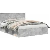 vidaXL Bedframe met hoofdeinde Beton 160 x 200 cm Massief grenenhout