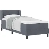 vidaXL Boxspringbed met hoofdeinde, donkergrijs, 80 x 200 cm, fluweel