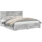 vidaXL Bedframe met lade Beton Grijs 200 x 200 cm Bewerkt hout