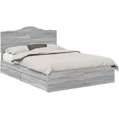 vidaXL Opbergbed met lade Grijs Sonoma 150 x 200 cm Bewerkt hout