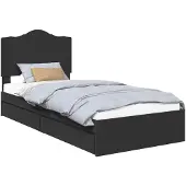 vidaXL Opbergbed met lade met opslag Zwart 70 x 190 cm Bewerkt hout