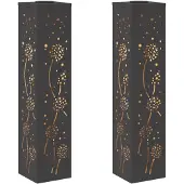 vidaXL Zonne LED Pad Licht 2 st Warmwit 18 x 18 x 80 cm