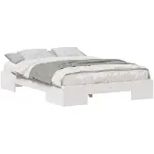 vidaXL Bedframe, wit, 140 x 190 cm