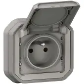 Legrand Flushed Mount Plexo Plug 230v Zilver 16A