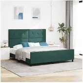 vidaXL Boxspring bed met hoofdeinde Donkergroen 180 x 200 cm Fluweel