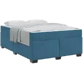 vidaXL Bedframe met matras Donkerblauw 160 x 200 cm Stof