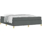 vidaXL Bedframe, donkergrijs, 180 x 200 cm, gestoffeerd